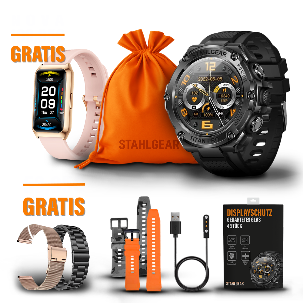 Titan Pro Zubehör Packet + Gratis Frauen Smartwatch